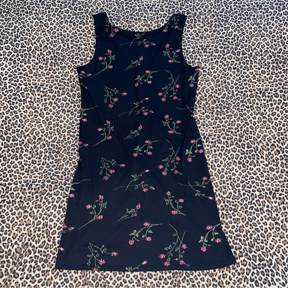 Vintage Floral Print 90s Aesthetic Mini Dress Great American Sportswear Co Large - Picture 6 of 6